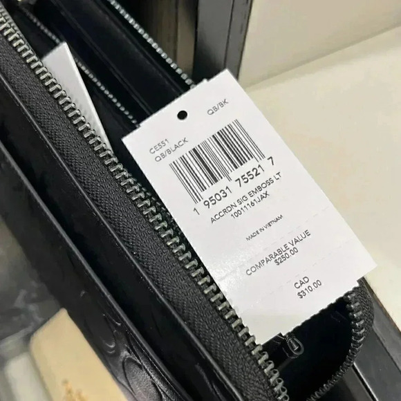 Coach Accordion Wallet In Signature Leather CE551 QB/BK * Original packing* - Picture 12 of 12